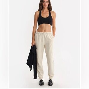 MATE the Label Organic Fleece Relaxed Pocket Sweatpant Bone✨NWT $128 Small